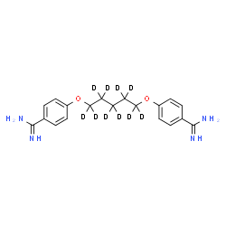 ChemSpider 2D Image | 4,4'-[(~2~H_10_)-1,5-Pentanediylbis(oxy)]dibenzenecarboximidamide | C19H14D10N4O2