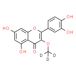ChemSpider 2D Image | 2-(3,4-Dihydroxyphenyl)-5,7-dihydroxy-3-[(~2~H_3_)methyloxy]-4H-chromen-4-one | C16H9D3O7