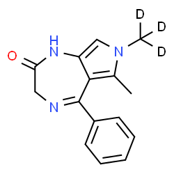 ChemSpider 2D Image | 6-Methyl-7-(~2~H_3_)methyl-5-phenyl-3,7-dihydropyrrolo[3,4-e][1,4]diazepin-2(1H)-one | C15H12D3N3O