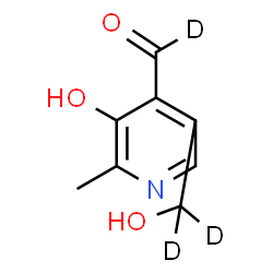 ChemSpider 2D Image | 3-Hydroxy-5-[hydroxy(~2~H_2_)methyl]-2-methyl-4-pyridine(~2~H)carbaldehyde | C8H6D3NO3