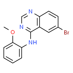 ChemSpider 2D Image | 6-Bromo-N-(2-methoxyphenyl)-4-quinazolinamine | C15H12BrN3O