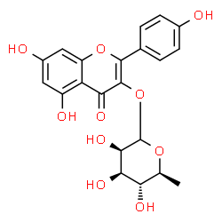 ChemSpider 2D Image | 5,7-Dihydroxy-2-(4-hydroxyphenyl)-4-oxo-4H-chromen-3-yl 6-deoxy-L-mannopyranoside | C21H20O10
