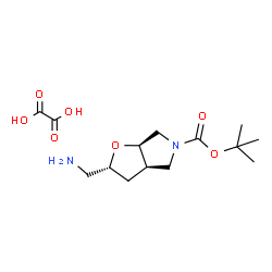 ChemSpider 2D Image | 2-Methyl-2-propanyl (2R,3aR,6aR)-2-(aminomethyl)hexahydro-5H-furo[2,3-c]pyrrole-5-carboxylate ethanedioate (1:1) | C14H24N2O7