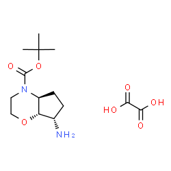 ChemSpider 2D Image | 2-Methyl-2-propanyl (4aS,7S,7aS)-7-aminohexahydrocyclopenta[b][1,4]oxazine-4(4aH)-carboxylate ethanedioate (1:1) | C14H24N2O7
