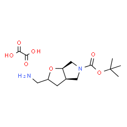 ChemSpider 2D Image | 2-Methyl-2-propanyl (3aR,6aR)-2-(aminomethyl)hexahydro-5H-furo[2,3-c]pyrrole-5-carboxylate ethanedioate (1:1) | C14H24N2O7