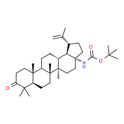 ChemSpider 2D Image | 2-Methyl-2-propanyl [(1R,3aR,5aR,5bR,7aR,11aR,13aR,13bR)-1-isopropenyl-5a,5b,8,8,11a-pentamethyl-9-oxoicosahydro-3aH-cyclopenta[a]chrysen-3a-yl]carbamate | C34H55NO3