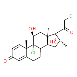 ChemSpider 2D Image | (11beta,13xi,16alpha)-9,21-Dichloro-11,17-dihydroxy-16-methylpregna-1,4-diene-3,20-dione | C22H28Cl2O4