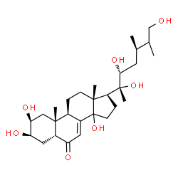 ChemSpider 2D Image | (2beta,3beta,5beta,14xi,22R,24R)-2,3,14,20,22,26-Hexahydroxyergost-7-en-6-one | C28H46O7