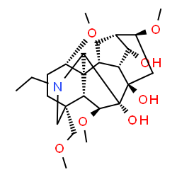 ChemSpider 2D Image | (1alpha,4beta,6beta,14alpha,16beta)-20-Ethyl-1,6,16-trimethoxy-4-(methoxymethyl)aconitane-7,8,14-triol | C25H41NO7