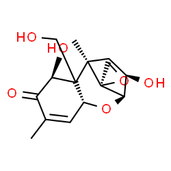 ChemSpider 2D Image | (3alpha,6xi,7alpha)-3,7,15-Trihydroxy-12,13-epoxytrichothec-9-en-8-one | C15H20O6