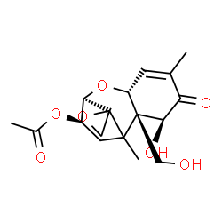 ChemSpider 2D Image | (3alpha,7alpha)-7,15-Dihydroxy-8-oxo-12,13-epoxytrichothec-9-en-3-yl acetate | C17H22O7