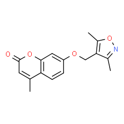 ChemSpider 2D Image | 7-[(3,5-Dimethyl-1,2-oxazol-4-yl)methoxy]-4-methyl-2H-chromen-2-one | C16H15NO4