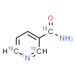 ChemSpider 2D Image | Nicotinamide-2,6,7-13C3-(pyridyl-15N) | C313C3H6N15NO