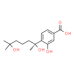 ChemSpider 2D Image | 4-[(2S)-2,6-Dihydroxy-6-methyl-2-heptanyl]-3-hydroxybenzoic acid | C15H22O5