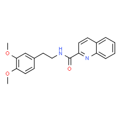 ChemSpider 2D Image | N-[2-(3,4-Dimethoxyphenyl)ethyl]-2-quinolinecarboxamide | C20H20N2O3