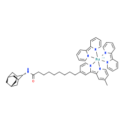 ChemSpider 2D Image | [N-(Adamantan-2-yl)-9-[2-(4-methyl-2(1H)-pyridinylidene-kappaN)-1,2-dihydro-4-pyridinyl-kappaN]nonanamidato(2-)]{bis[2-(2(1H)-pyridinylidene-kappaN)-1,2-dihydropyridinato(2-)-kappaN]}ruthenium(2+) | C50H57N7ORu
