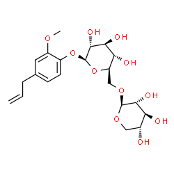 ChemSpider 2D Image | 4-Allyl-2-methoxyphenyl 6-O-beta-D-xylopyranosyl-beta-D-glucopyranoside | C21H30O11