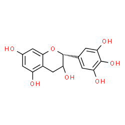 ChemSpider 2D Image | (2R)-2-(3,4,5-Trihydroxyphenyl)-3,5,7-chromanetriol | C15H14O7