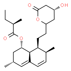 ChemSpider 2D Image | (1S,3R,7S,8S,8aS)-8-{2-[(4R)-4-Hydroxy-6-oxotetrahydro-2H-pyran-2-yl]ethyl}-3,7-dimethyl-1,2,3,7,8,8a-hexahydro-1-naphthalenyl (2R)-2-methylbutanoate | C24H36O5