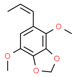 ChemSpider 2D Image | 4,7-Dimethoxy-5-[(1Z)-1-propen-1-yl]-1,3-benzodioxole | C12H14O4