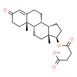 ChemSpider 2D Image | 4-Oxo-4-{[(8alpha,10alpha,13alpha,17alpha)-3-oxoandrost-4-en-17-yl]oxy}butanoic acid | C23H32O5