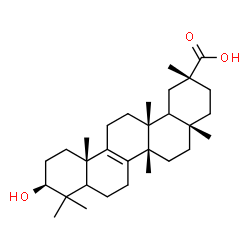 ChemSpider 2D Image | (2R,4aS,6aS,10S,12aS,14aR)-10-Hydroxy-2,4a,6a,9,9,12a,14a-heptamethyl-1,2,3,4,4a,5,6,6a,7,8,8a,9,10,11,12,12a,13,14,14a,14b-icosahydro-2-picenecarboxylic acid | C30H48O3