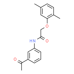 ChemSpider 2D Image | N-(3-Acetylphenyl)-2-(2,5-dimethylphenoxy)acetamide | C18H19NO3