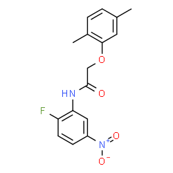 ChemSpider 2D Image | 2-(2,5-Dimethylphenoxy)-N-(2-fluoro-5-nitrophenyl)acetamide | C16H15FN2O4