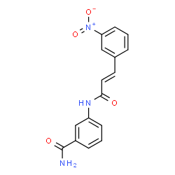 ChemSpider 2D Image | 3-{[(2E)-3-(3-Nitrophenyl)-2-propenoyl]amino}benzamide | C16H13N3O4