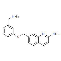 ChemSpider 2D Image | 7-[[3-(Aminomethyl)phenoxy]methyl]quinolin-2-Amine | C17H17N3O
