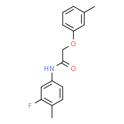 ChemSpider 2D Image | N-(3-Fluoro-4-methylphenyl)-2-(3-methylphenoxy)acetamide | C16H16FNO2