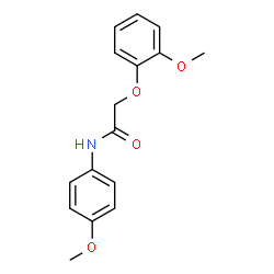 ChemSpider 2D Image | 2-(2-Methoxyphenoxy)-N-(4-methoxyphenyl)acetamide | C16H17NO4