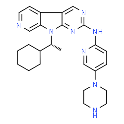 ChemSpider 2D Image | 9-[(1R)-1-Cyclohexylethyl]-N-[5-(1-piperazinyl)-2-pyridinyl]-9H-pyrido[4',3':4,5]pyrrolo[2,3-d]pyrimidin-2-amine | C26H32N8
