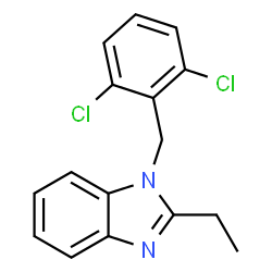 ChemSpider 2D Image | 1-(2,6-Dichlorobenzyl)-2-ethyl-1H-benzimidazole | C16H14Cl2N2