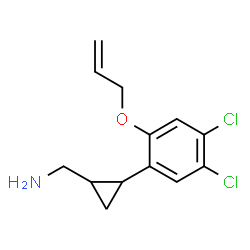ChemSpider 2D Image | 1-{2-[2-(Allyloxy)-4,5-dichlorophenyl]cyclopropyl}methanamine | C13H15Cl2NO