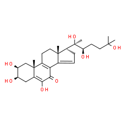 ChemSpider 2D Image | (2beta,3beta,22R)-2,3,6,20,22,25-Hexahydroxycholesta-5,8,14-trien-7-one | C27H40O7