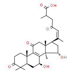 ChemSpider 2D Image | (7beta,15alpha,20Z)-7,15-Dihydroxy-3,11,23-trioxolanosta-8,20(22)-dien-26-oic acid | C30H42O7