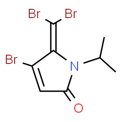 ChemSpider 2D Image | 4-Bromo-5-(dibromomethylene)-1-isopropyl-1,5-dihydro-2H-pyrrol-2-one | C8H8Br3NO