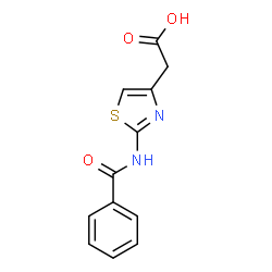 ChemSpider 2D Image | (2-BENZOYLAMINO-THIAZOL-4-YL)-ACETIC ACID | C12H10N2O3S
