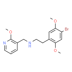 ChemSpider 2D Image | 2-(4-Bromo-2,5-dimethoxyphenyl)-N-[(2-methoxy-3-pyridinyl)methyl]ethanamine | C17H21BrN2O3