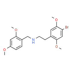 ChemSpider 2D Image | 2-(4-Bromo-2,5-dimethoxyphenyl)-N-(2,4-dimethoxybenzyl)ethanamine | C19H24BrNO4