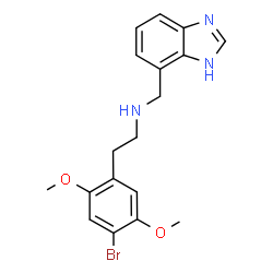 ChemSpider 2D Image | N-(1H-Benzimidazol-7-ylmethyl)-2-(4-bromo-2,5-dimethoxyphenyl)ethanamine | C18H20BrN3O2