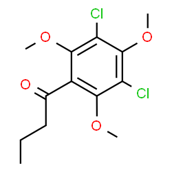 ChemSpider 2D Image | 1-(3,5-Dichloro-2,4,6-trimethoxyphenyl)-1-butanone | C13H16Cl2O4