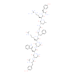 ChemSpider 2D Image | N-Acetyl-L-tyrosyl-L-asparaginyl-L-tryptophyl-L-asparaginyl-N~6~-acetyl-L-lysyl-L-phenylalanylglycyl-L-leucyl-L-arginyl-L-tyrosinamide | C70H94N18O16
