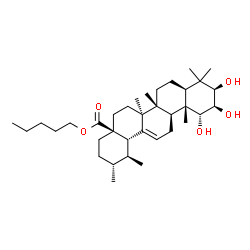 ChemSpider 2D Image | Pentyl (1alpha,2beta,3beta)-1,2,3-trihydroxyurs-12-en-28-oate | C35H58O5