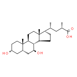 ChemSpider 2D Image | (2S,4R)-4-[(3R,5S,7S,8R,9S,10S,13R,14S,17R)-3,7-Dihydroxy-10,13-dimethylhexadecahydro-1H-cyclopenta[a]phenanthren-17-yl]-2-methylpentanoic acid (non-preferred name) | C25H42O4