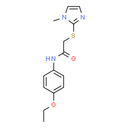 ChemSpider 2D Image | N-(4-Ethoxyphenyl)-2-[(1-methyl-1H-imidazol-2-yl)sulfanyl]acetamide | C14H17N3O2S