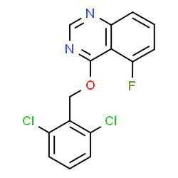 ChemSpider 2D Image | 4-[(2,6-Dichlorobenzyl)oxy]-5-fluoroquinazoline | C15H9Cl2FN2O