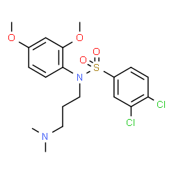 ChemSpider 2D Image | 3,4-Dichloro-N-(2,4-dimethoxyphenyl)-N-[3-(dimethylamino)propyl]benzenesulfonamide | C19H24Cl2N2O4S