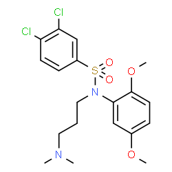 ChemSpider 2D Image | 3,4-Dichloro-N-(2,5-dimethoxyphenyl)-N-[3-(dimethylamino)propyl]benzenesulfonamide | C19H24Cl2N2O4S